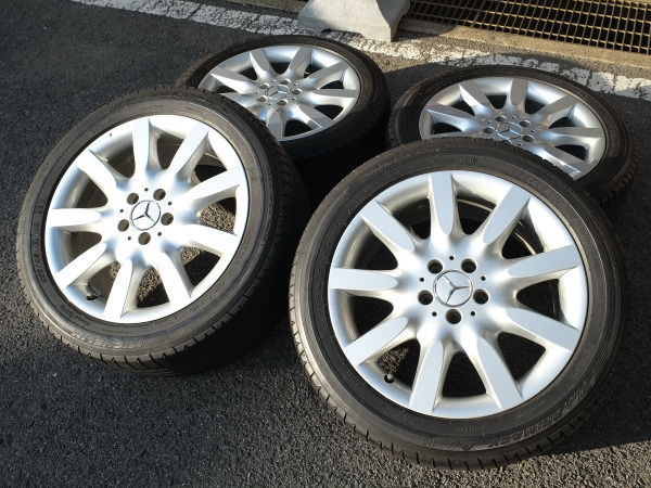 ベンツ SクラスW221純正18×8.5J255/45R18中古タイヤホイール4本 