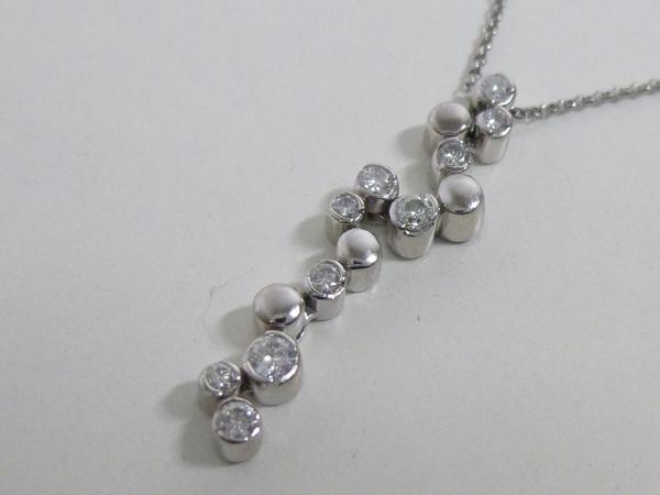 K18WG☆0.3カラット トリロジー ダイヤモンド ネックレス