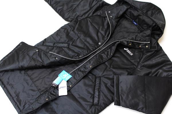 18★暖かい アシックス asics 厚手 中綿 コート [501-90-M]黒②