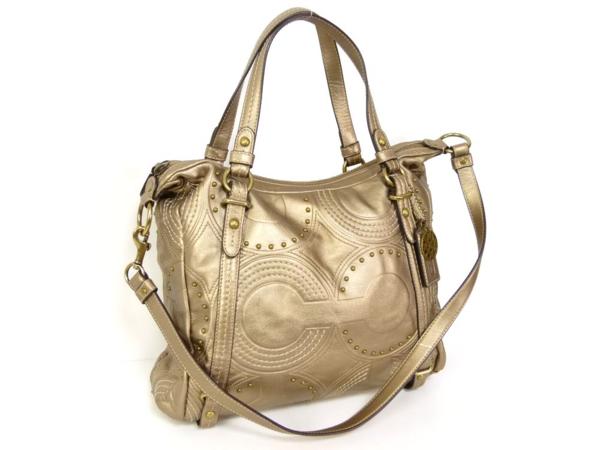 ★C365 超美品!! コーチ スタッズ付 2WAY ショルダーバッグ★