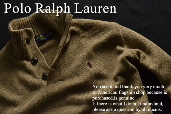 ラルフローレン【本物】COTTONヘンリーニットセーター■M■IR