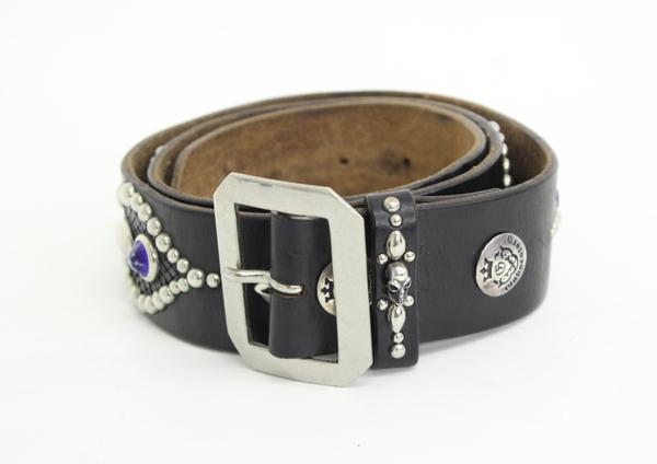 ガボール/GABOR　×ROISTスカルスタッズ装飾 レザーベルト【02】