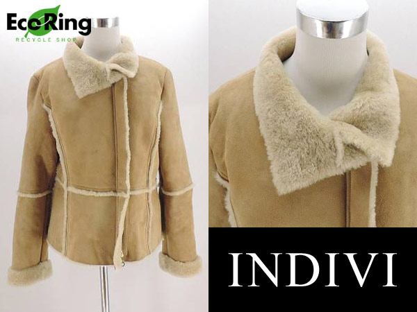 ◆同梱NG◆ 1円 インディヴィ ムートン ショートコート 42 CA775