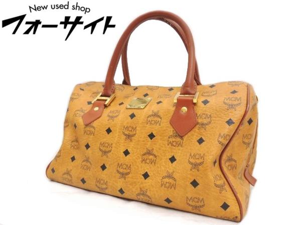 3F MCM■エムシーエム ロゴ ミニボストン ハンドバッグ メンズ可