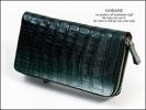 GODANE★センター取ベリークロコ革Wジップ長財布★8076BDgrn/訳