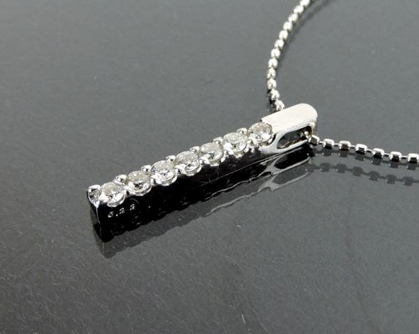 プラチナ Pt900 ダイヤ 0.22ct トップ/K18WG チェーンネックレス