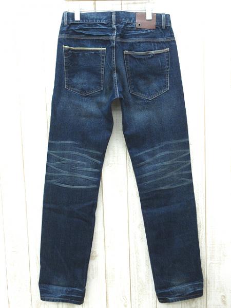 ARMANI EXCHANGE USED加工 インディゴストレートデニムパンツ/32
