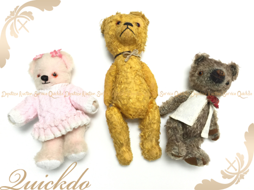 アンティーク テディベア くま ぬいぐるみ 3点セット
