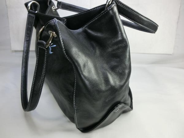 ♪未使用品☆Kitamura☆黒シボ型押し柔らかレザートートバッグ Kitamura
