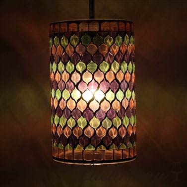 ピンク モザイクガラスシェードランプ【ピンク】 ペンダントライ