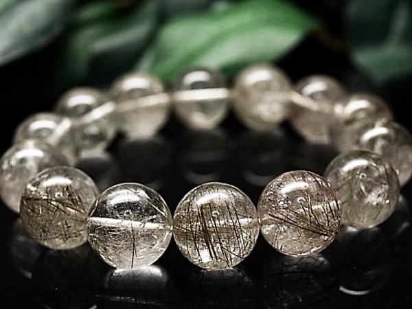 11A滅多に無い17.5mm★幸運石 プラチナルチル ブレス 【348X