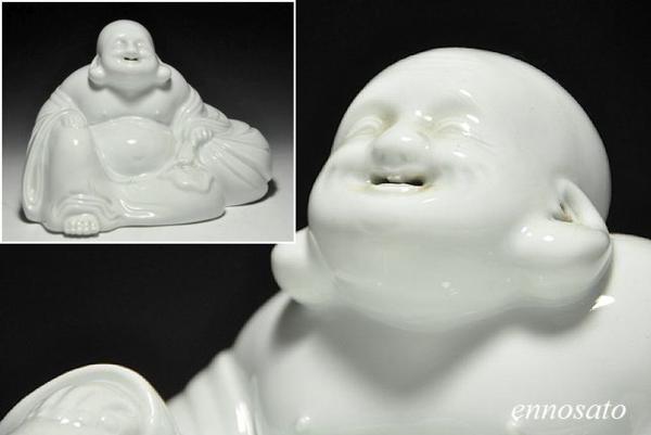 えんの里58■時代 白磁 布袋布施香炉 置物■VZ3-12