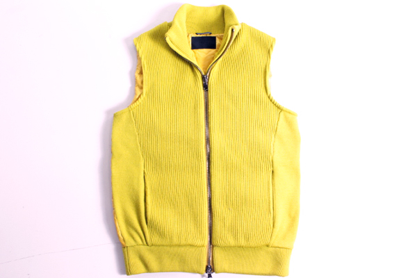 美品 Junhashimoto◆身頃ニット ダウンベスト 黄色/サイズ3