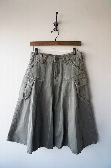 Lois CRAYON ロイスクレヨン ミリタリースカートM*ボトムス無地