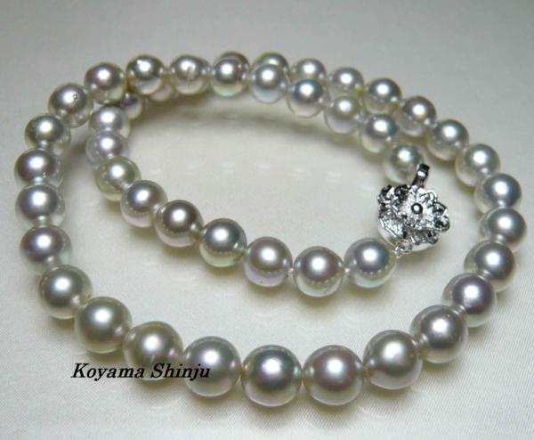 ★小山真珠★１円～現品限り！ピスタチオカラー大珠あこやＮＣ