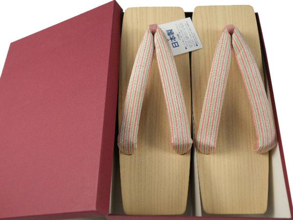 おしゃれ鼻緒 ★ 桐だから軽い 高級 日本製 白木 桐下駄 1