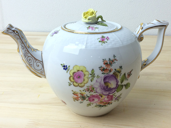 ヘレンド ブーケ ティーポット ハンドペイント