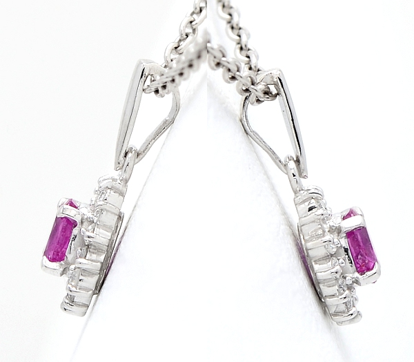 DM】1円～0.35ct 天然ルビー&ダイヤ/Pt900 ペンダントトップ