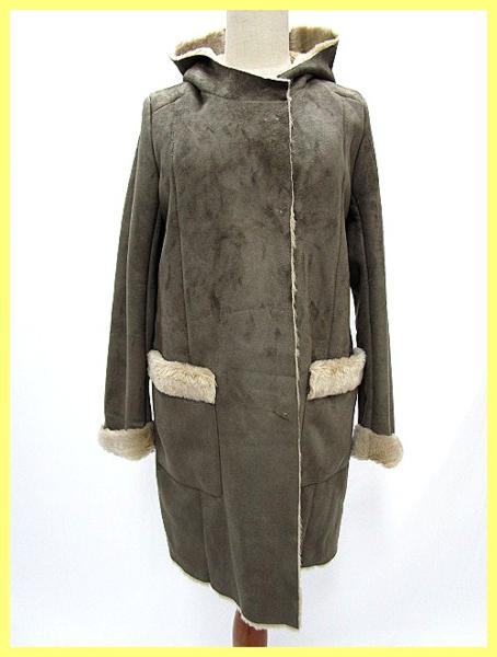 9777★未 JewelChanges/フェイクムートンコート ブラウン系/M