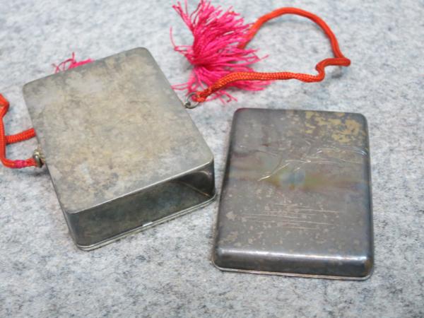 三越製　純銀ようじ入れ 純銀杯 三重 ＆純銀 杯 純銀杯 三重 ＆純銀 杯 銀杯・純銀製 純銀