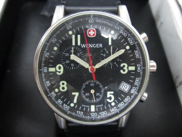 WENGER コマンド クロノグラフ7082X/T動作OKベルト難あり△1733  