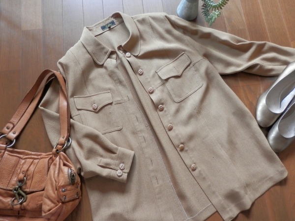 3万　美品　レリアン　秋ジャケットブラウス　大きいｓｉｚｅ3Ｌ