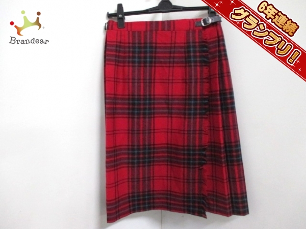 O'NEIL(オニール) 巻きスカート レディース 36 レッド×黒