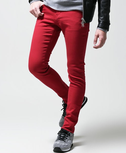 NANO universe（ナノ・ユニバース） ジーンズ AUTHENコラボ SILKNIZED 新品14ss【AKM×nano universe】別注カラージョグデニム・Red・M