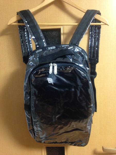 新品★レスポ　リュック　ダブルジップバックパック　ツヤラメ黒
