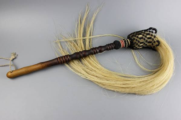 【木子】★道教法器 貴木馬尾 払子収集品★重約160g★L240