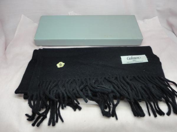 ▼FUKAKI カシミヤ　マフラー　黒