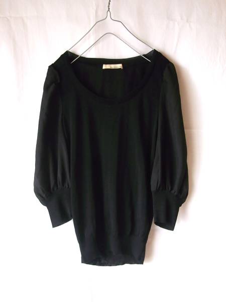 ガリャルダガランテ 袖切替 変形 ニット トップス 黒