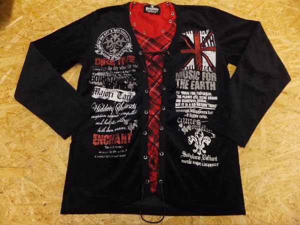 美品Beaumere ボーメール メンズ レースアップ ベロアカットソー