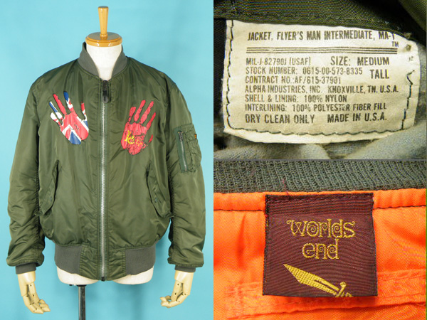 ワールズエンド MA-1 ハンドプリント フライトジャケット #1231