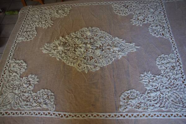 アンティーク◆チュールレース　豪華ベッドカバー◆レース