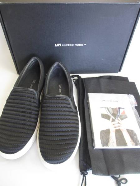 2826◆UNITED NUDE ユナイテッドヌード スリッポン 黒白36新古品