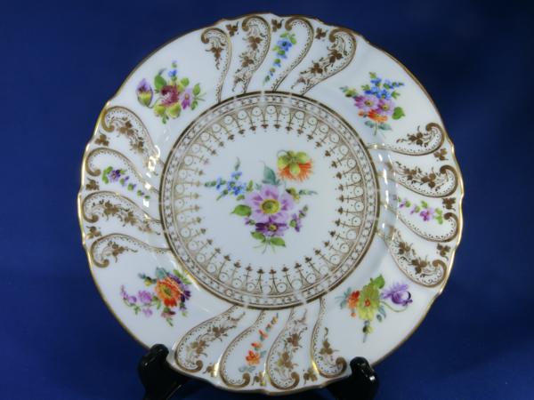 ドレスデン 《 R・クレム★金彩マイセンサクソン5つ花 18.7cm⑩