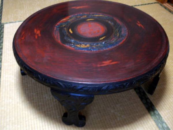 ★アンティーク★　中国 中華テーブル　座卓 　円卓　彫刻