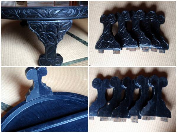 ★アンティーク★　中国 中華テーブル　座卓 　円卓　彫刻