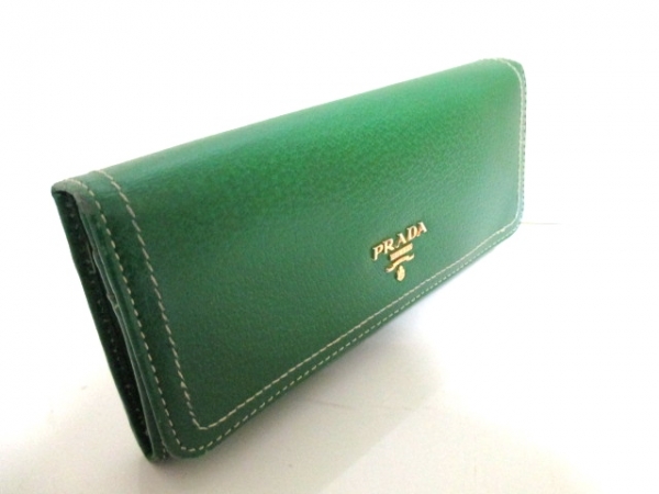 財布サフィアーノ プラダ 緑 長財布 PRADA プラダ サフィアーノ レザー