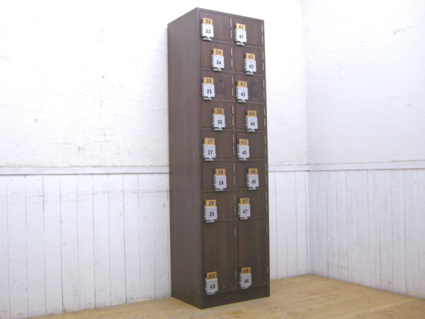 □業務用□松竹錠□16人用下駄箱□居酒屋・銭湯□中古品□131078(下駄