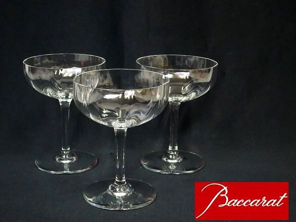 【倉】バカラ《モンテーニュ》シャンパンクープ3客セット口径9㎝