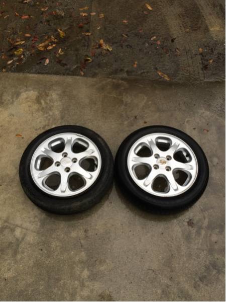 スバル R2 純正アルミホイール 夏タイヤ2本セット 155/60R15