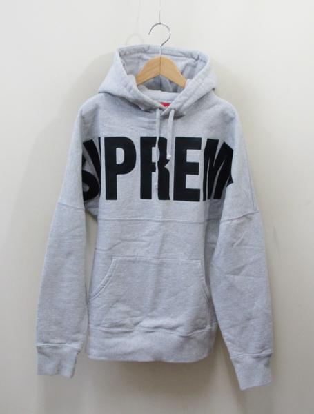 14AW Supreme Banner Pullover バナー パーカー グレー M 1AT101