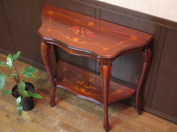 最高級 イタリア製 象嵌装飾 クラシック コンソール テーブル