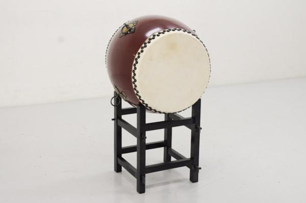 ★伝統和楽器★和太鼓1.6尺 バチ・高台座付き★長胴太鼓★593y19