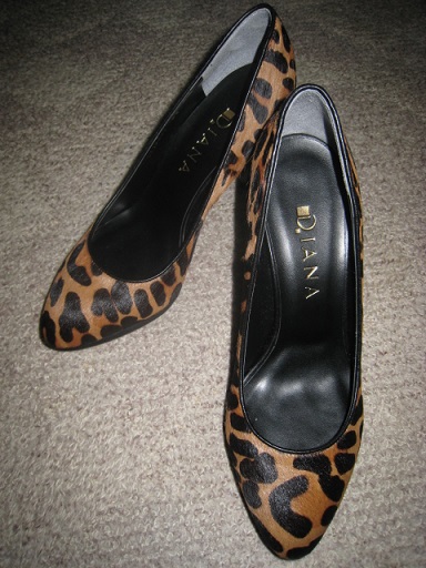 ★未使用品 DIANA ダイアナ ハラコパンプス ヒョウ柄 24★