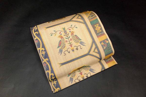 （abc)極上　アールデコ　鳥模様　袋帯 848-37