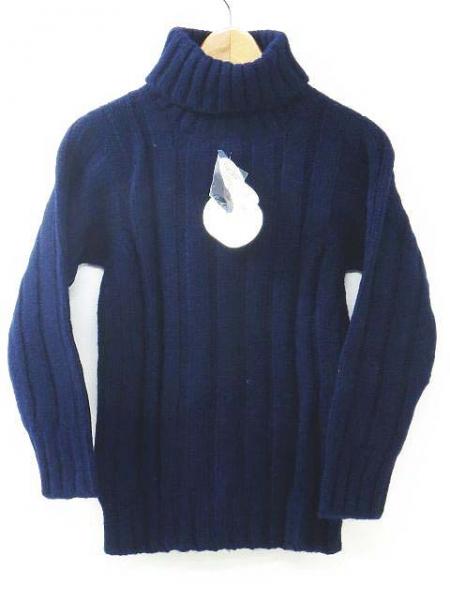 未使用品 shetland ニット セーター タートルネック ケーブル 34