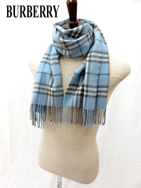 良品★バーバリーLONDON カシミヤ100% マフラー ノバチェック柄